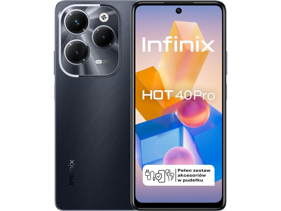 Sort Infinix Hot Pro 256gb Infinixhot40problack Smartphone - Infinix Mobiltelefoner  - 4894947011870