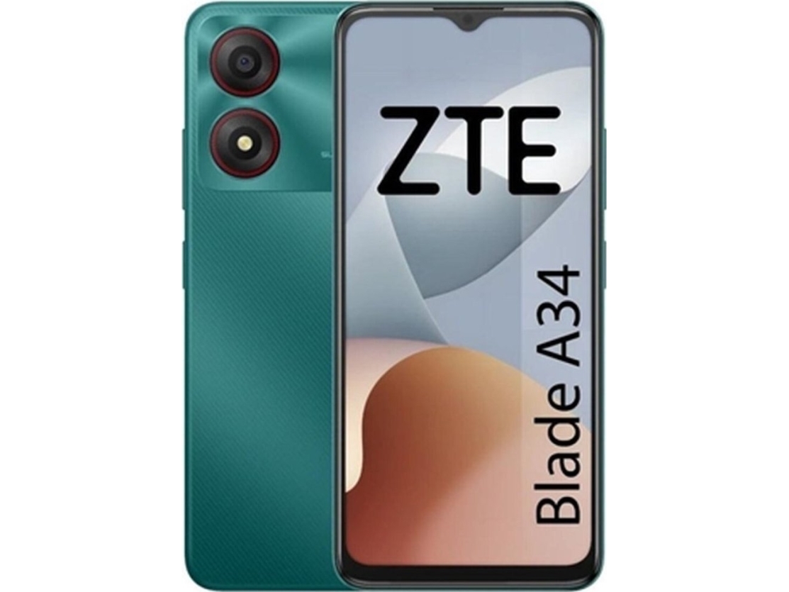 Grøn Zte Blade A34 64gb Z2453 Smartphone - Zte Mobiltelefoner  - 6902176103216