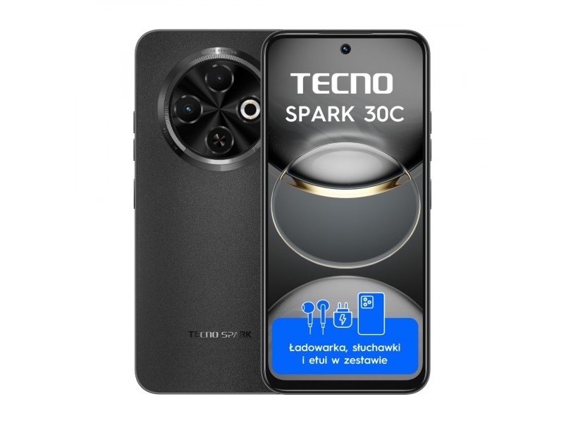 Sort Tecno Spark 30c 256gb Smartphone 4894947051760 - Tecno Mobiltelefoner  - 4894947051760