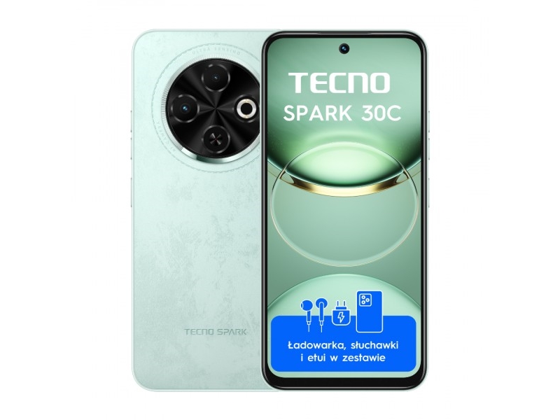 Grøn Tecno Spark 30c 256gb Smartphone 4894947051821 - Tecno Mobiltelefoner  - 4894947051821